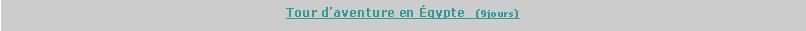 Zone de Texte: Tour d�aventure en �gypte   (9jours)
